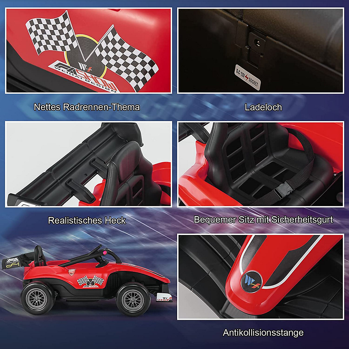 Rennauto Elektroauto 12V mit Musik Licht 3-7 Jahren