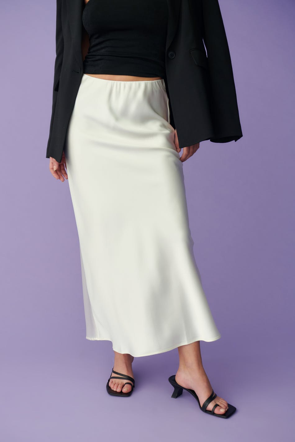 Satin maxi skirt