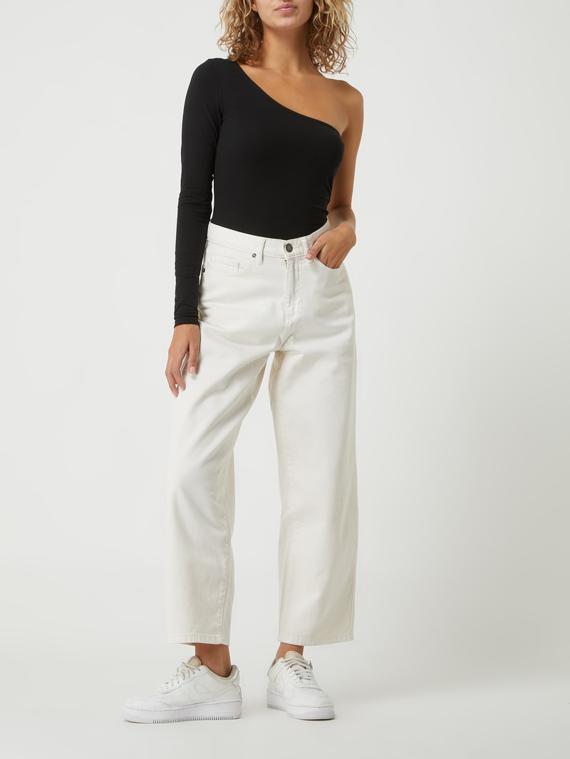 Body mit One-Shoulder-Träger in schwarz