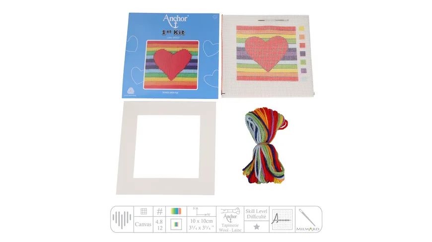 Anchor Stickset 1st Kit - Herz auf Regenbogen