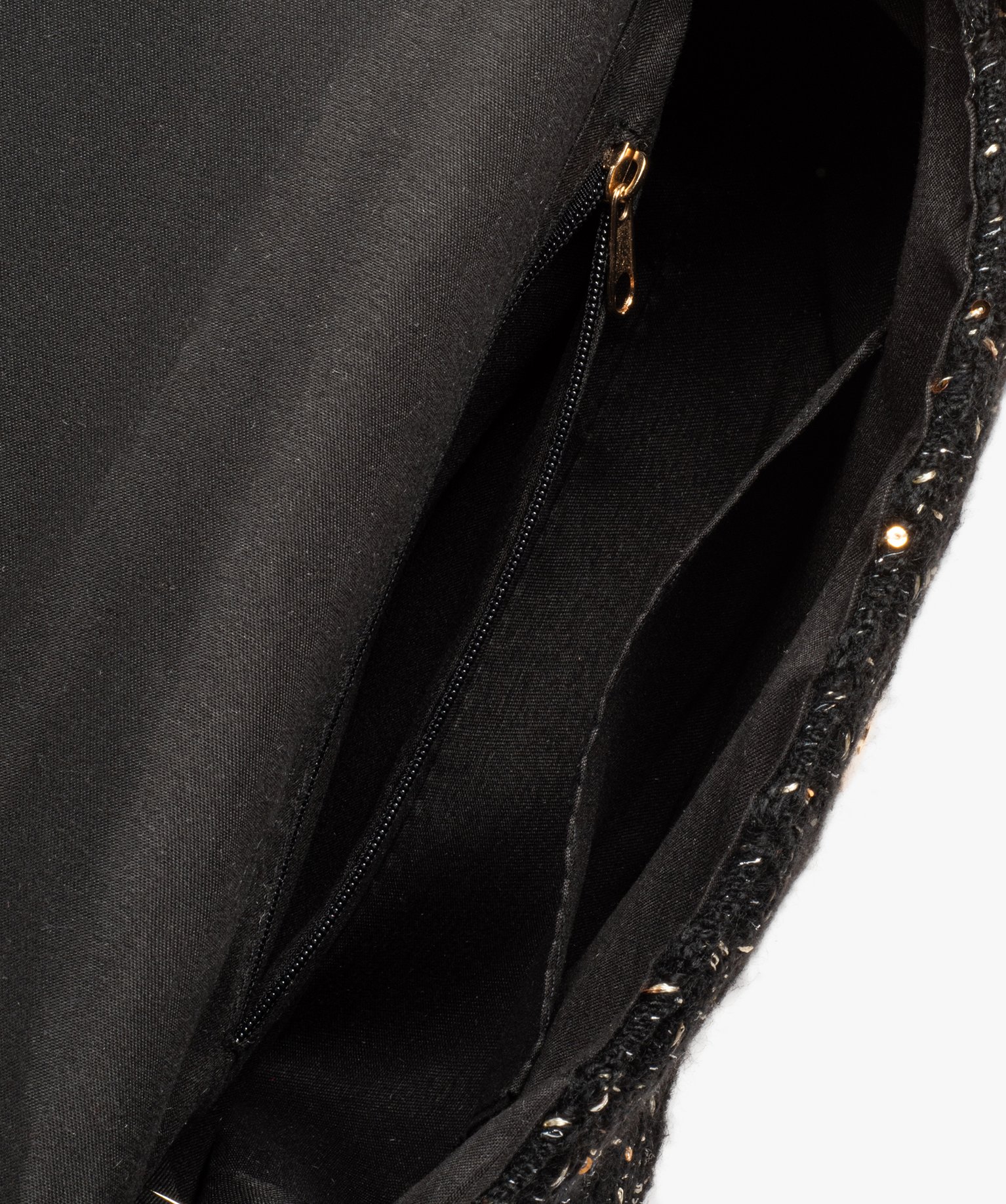Sac besace bimatière devant en textile esprit couture femme noir | GEMO