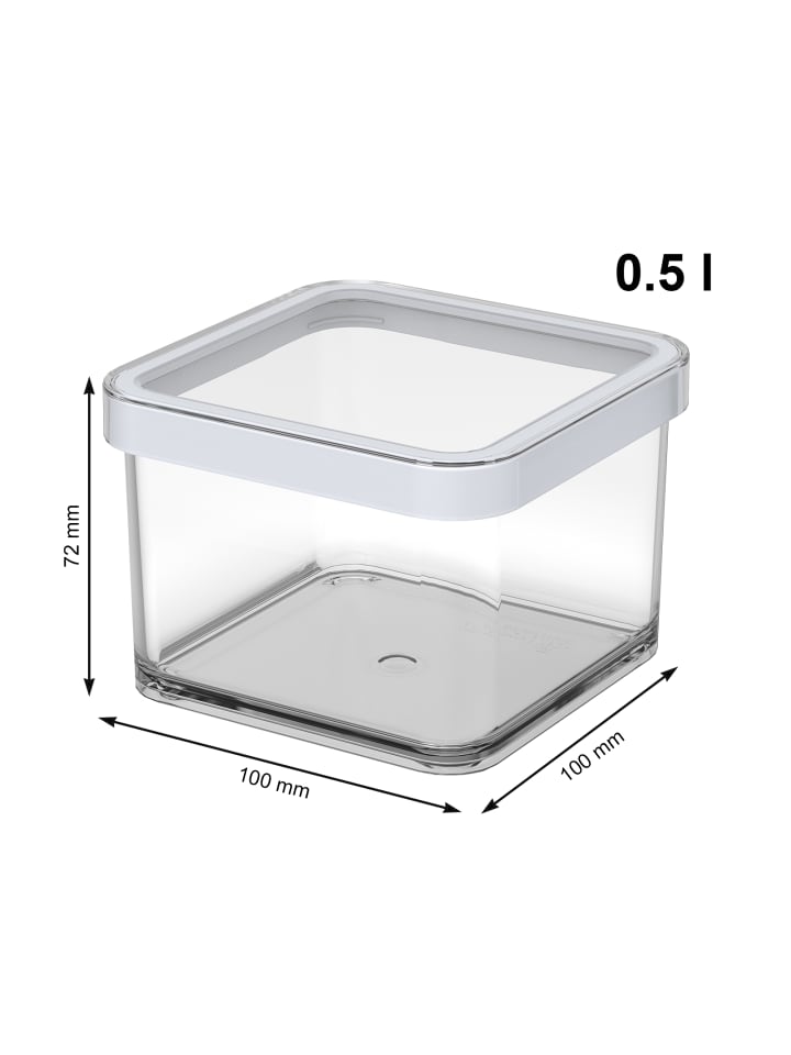 Rotho Loft 3er-Set Vorratsbehälter, Kunststoff  in Transparent / Weiß günstig kaufen onesize