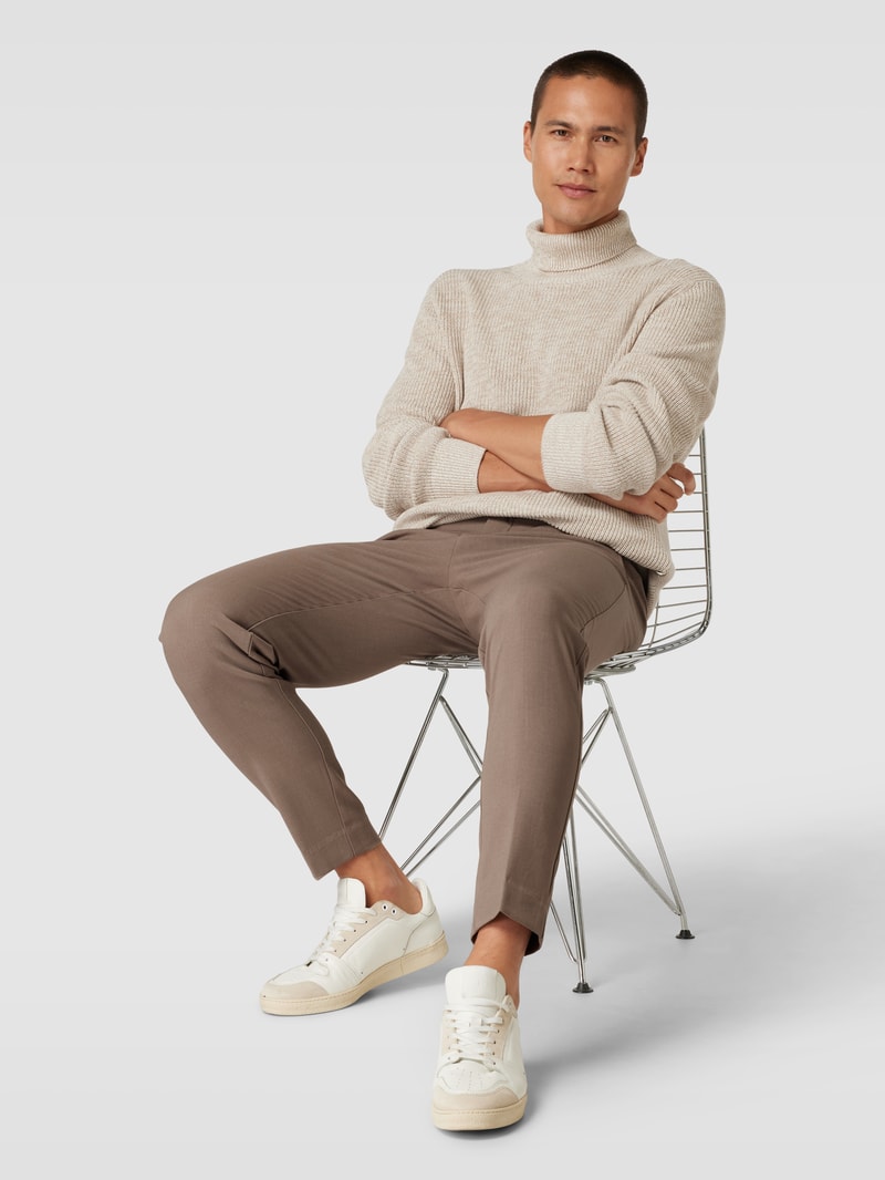 Chino mit Paspeltasche in sand meliert