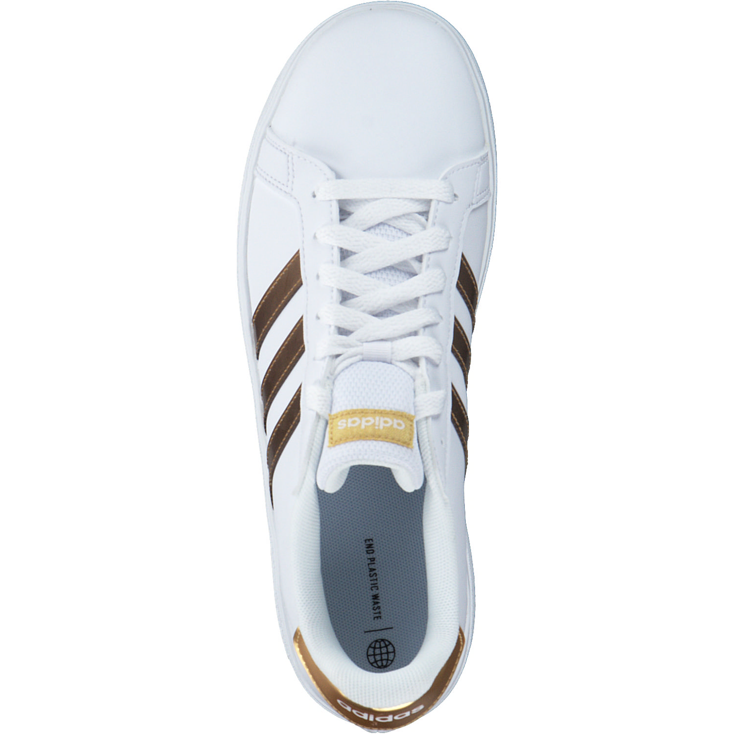 Adidas Grand Court 2.0 K, Schnürschuhe, Damen, ftwr white/ftwr white/matte go