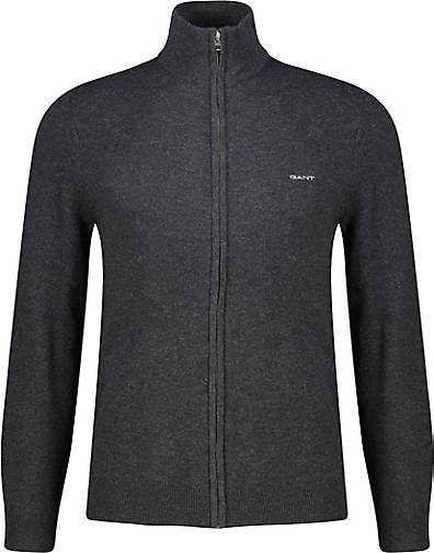 GANT Herren Strickjacke mit Lammwolle EXTRAFINE LAMBSWOOL ZIP CARDIGAN