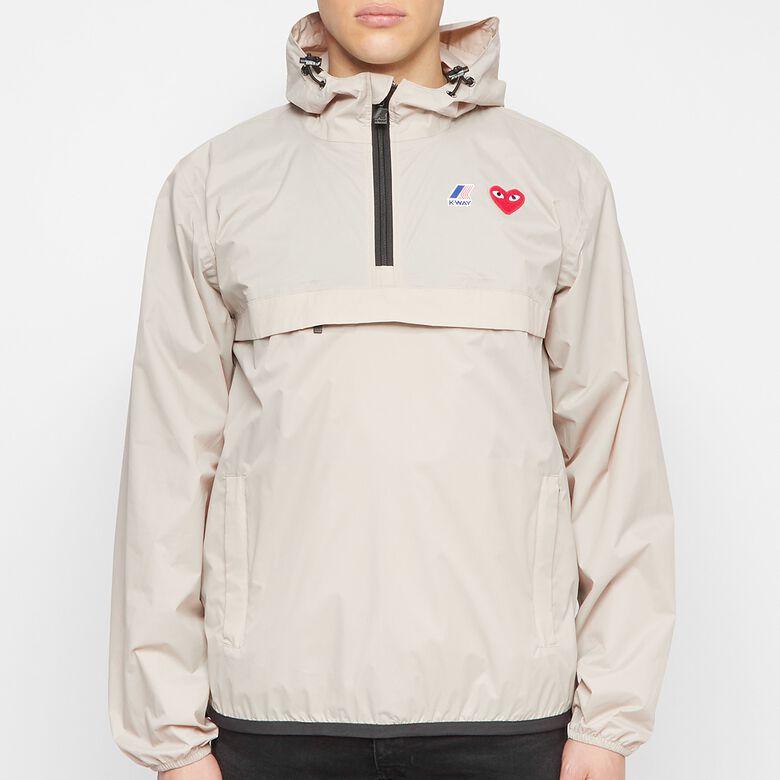 Comme des Garcons Play K-Way Hoodie Half Zip beige