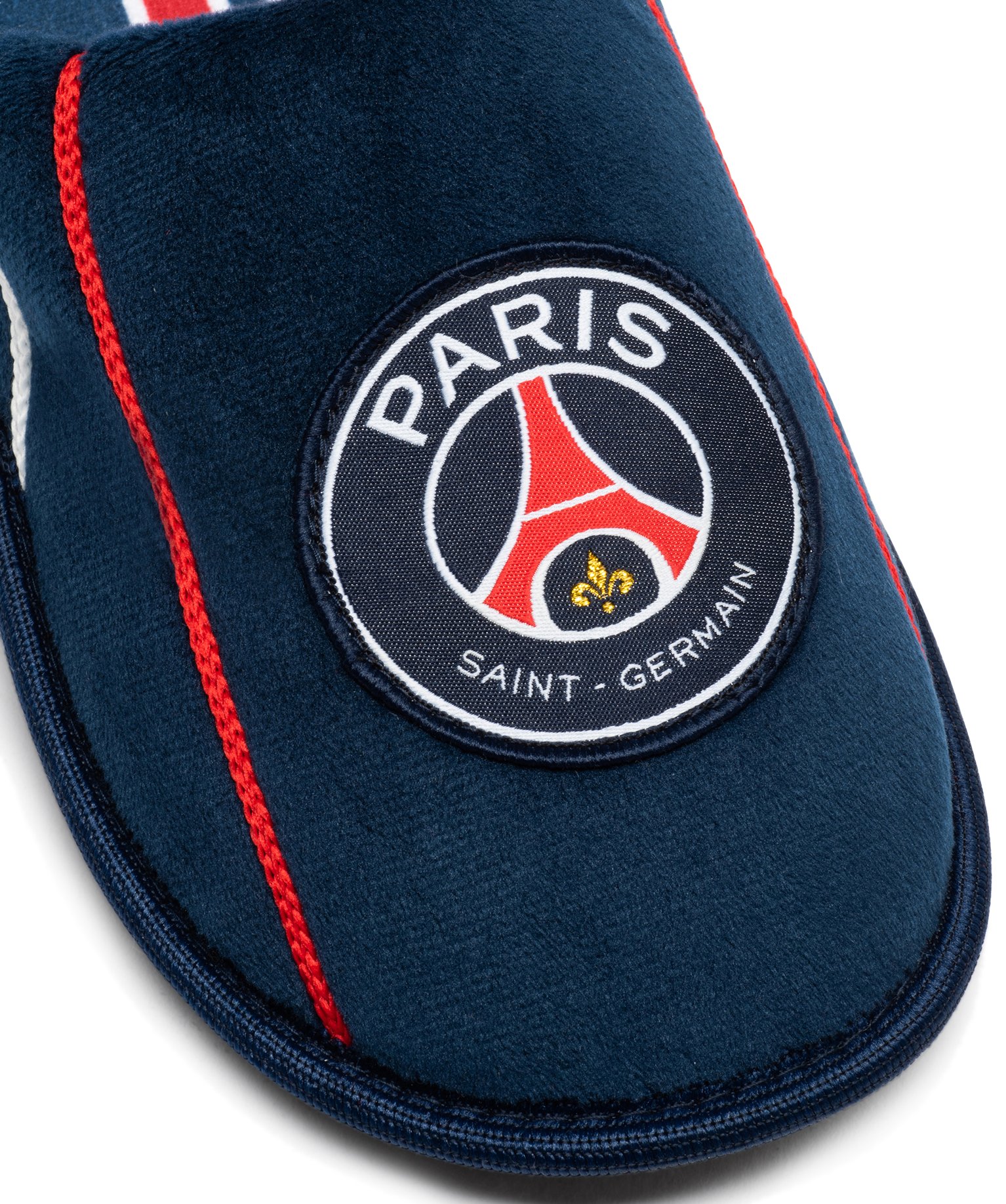 Chaussons Garçon mules plates en velours imprimés PSG bleu | GEMO