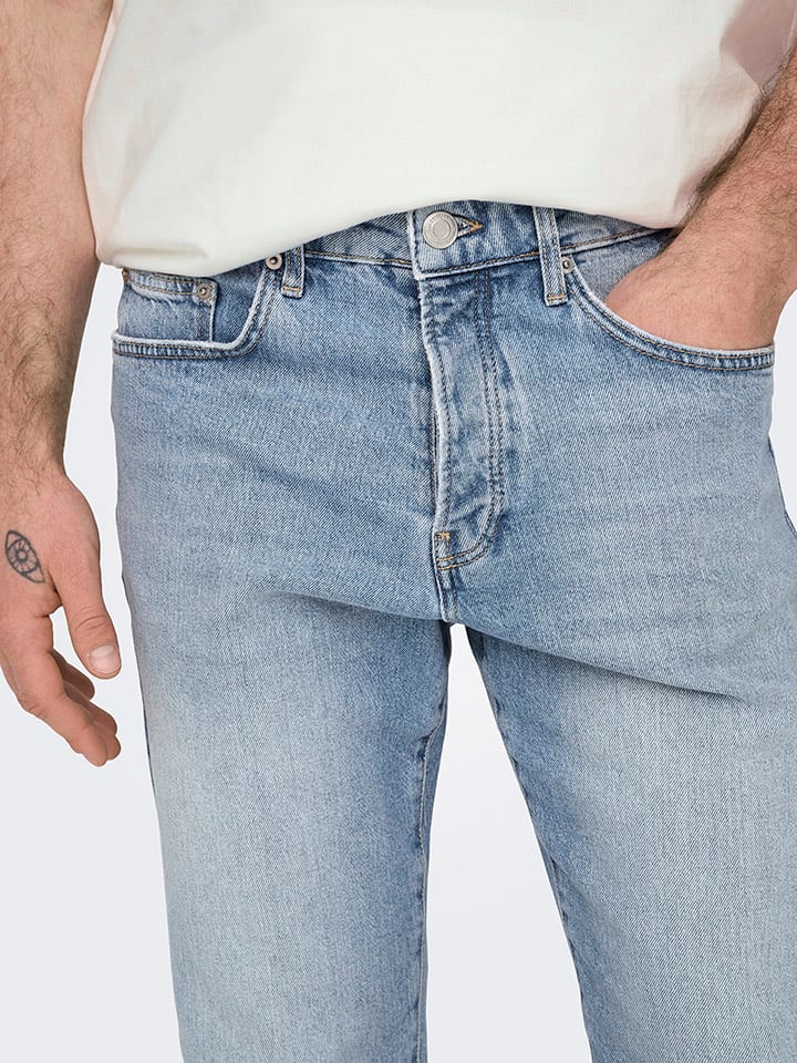 ONLY & SONS Jeans - Tappered fit - in Hellblau günstig kaufen