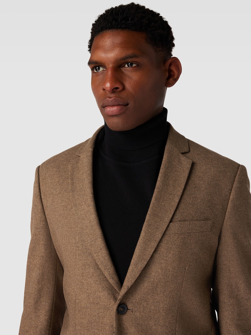 Slim Fit Sakko mit Brusttasche Modell 'MARK' in hellbraun