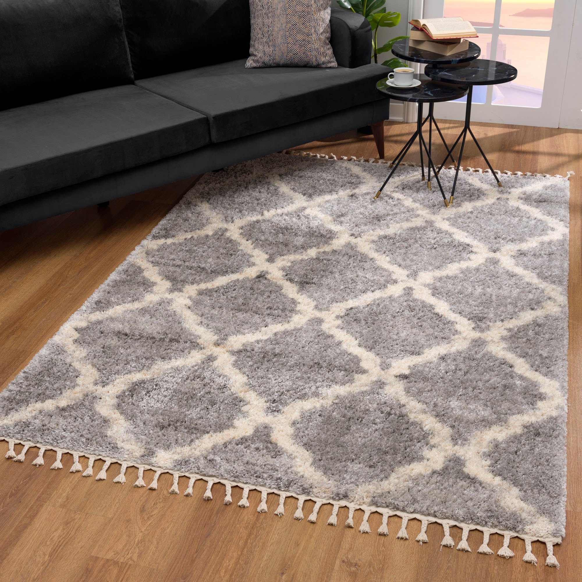 Hochflor-Teppich Versay 1550, Sanat, rechteckig, Höhe: 45 mm, Wohnzimmer, Langflor, Shaggy Teppich