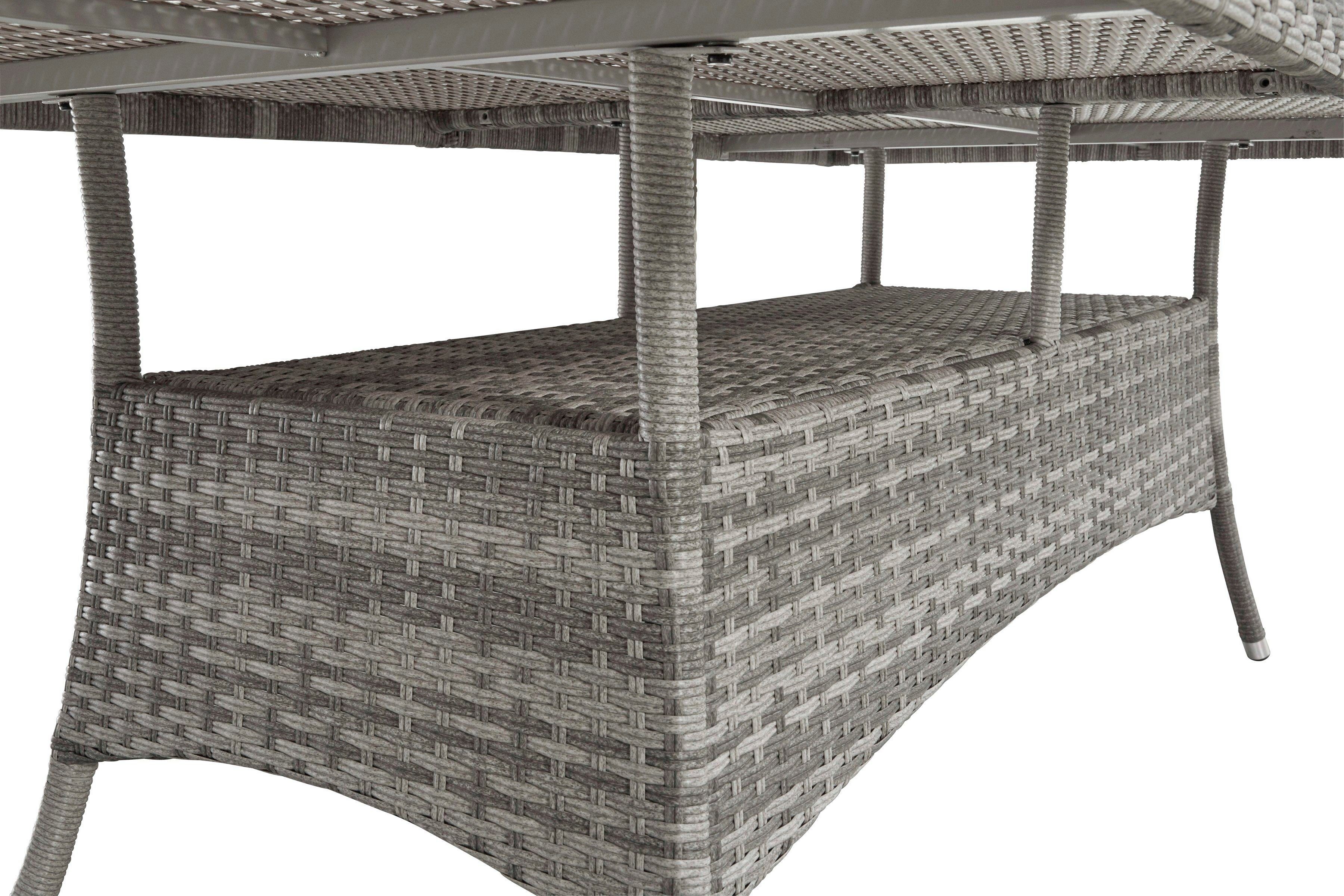 KONIFERA Garten-Essgruppe Belluno, (17-tlg), 8 Sessel, Tisch 200x100 cm, Polyrattan