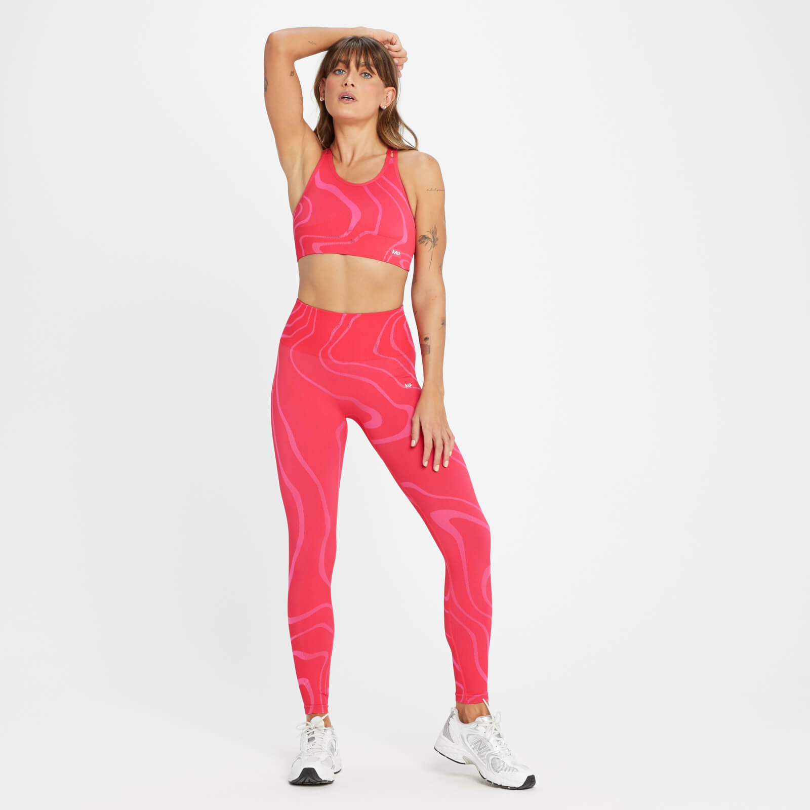 Brassière de sport sans coutures MP Tempo Wave pour femmes – Rouge