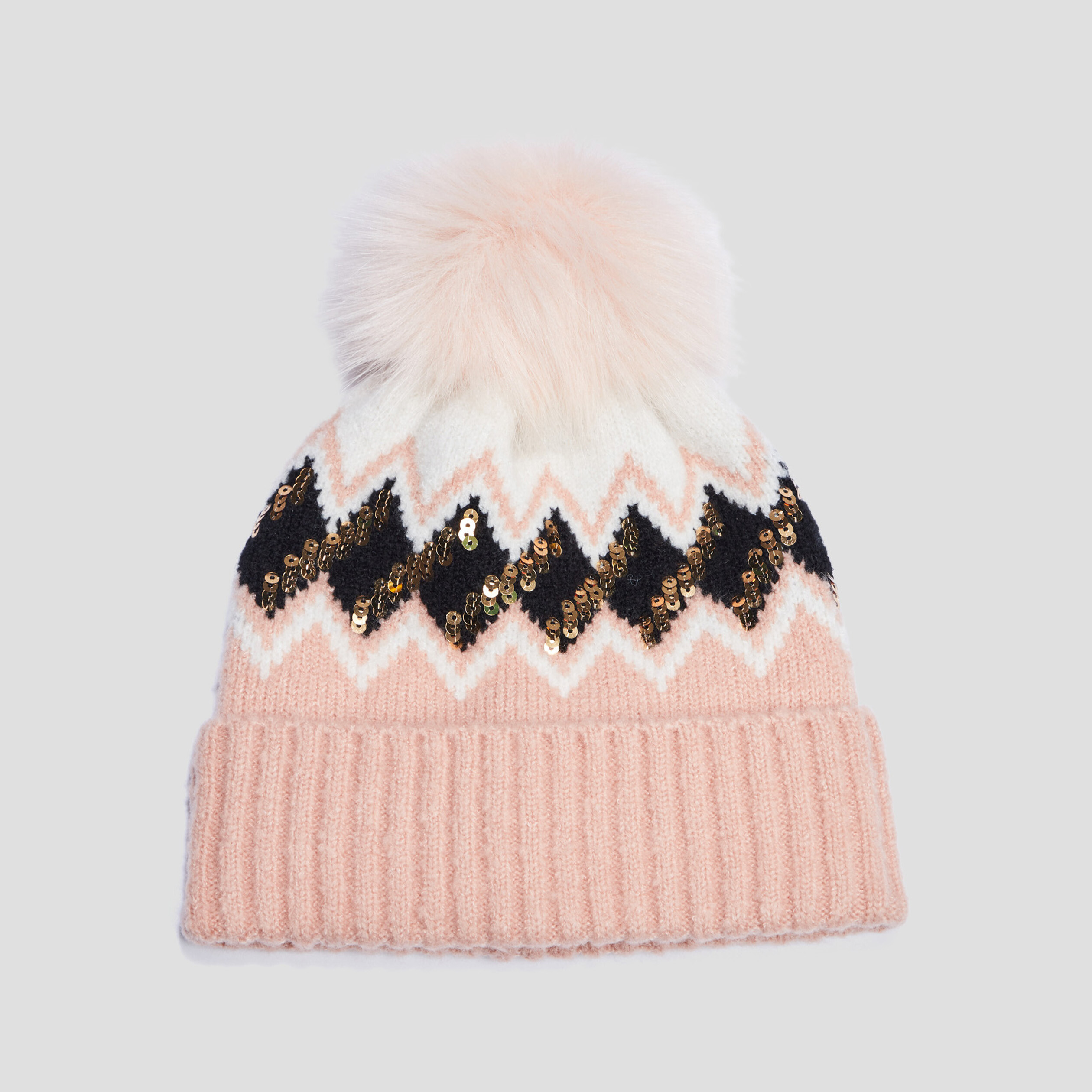 Bonnet à pompon rose fille | La Halle