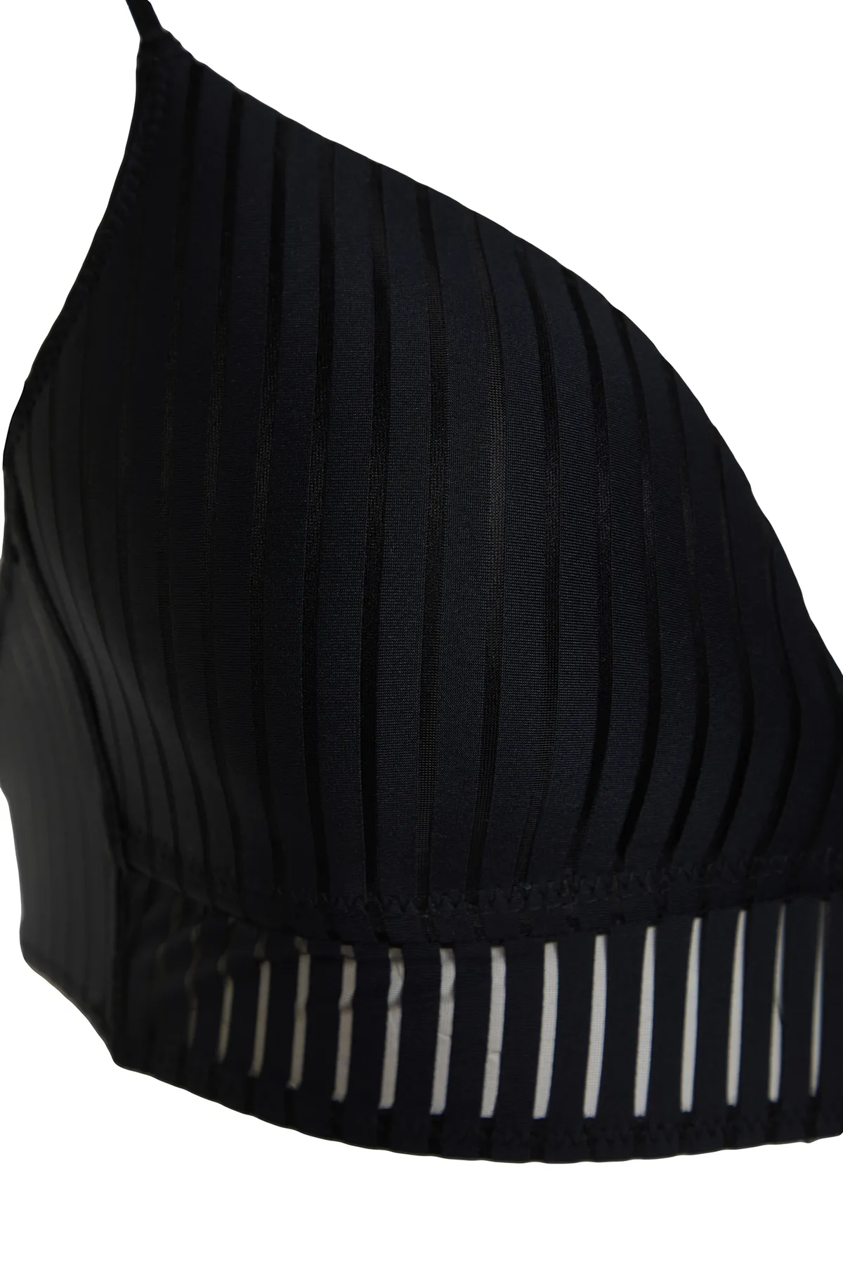 Trendyol Collection  Schwarzer T-Shirt-BH mit überzogenen Mikroseil-Trägern, Strick-BH THMSS24SU00026
