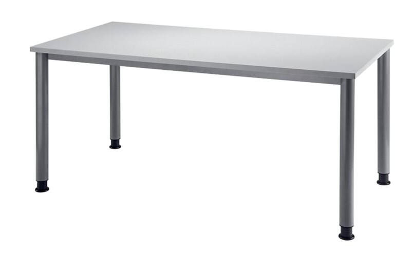 Hammerbacher Schreibtisch Matrix Lichtgrau 1.600 x 800 x 760 x 68 - 76 mm