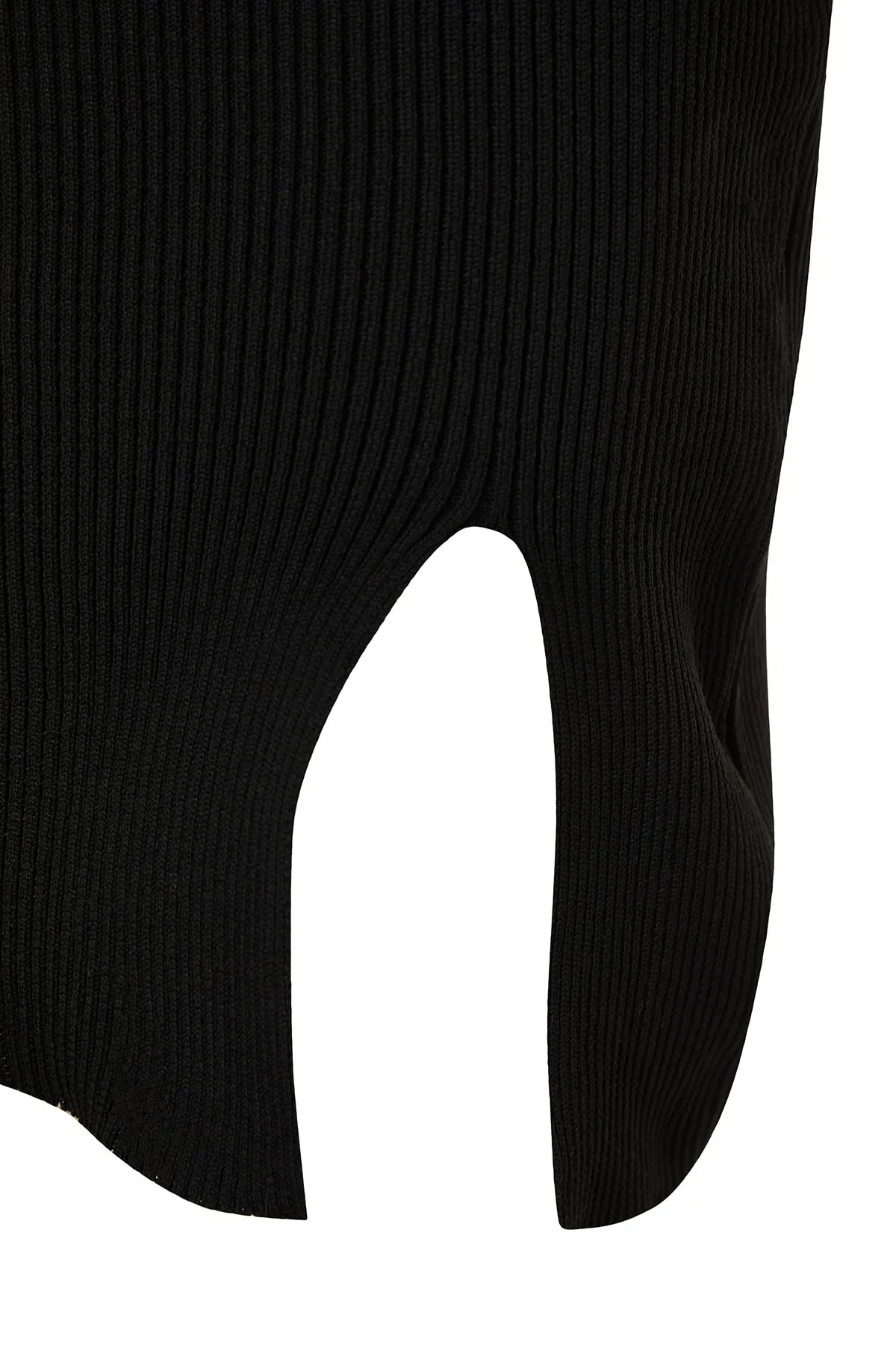 Trendyol Collection  Schwarzes, figurbetontes Mini-Strick-Basic-Kleid TWOAW23EL01416
