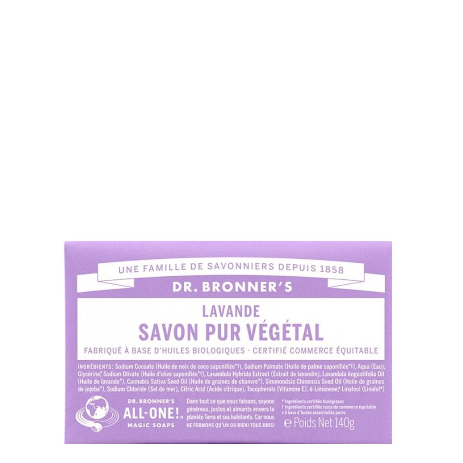 Dr Bronners Savon Solide A La Lavande 140 g