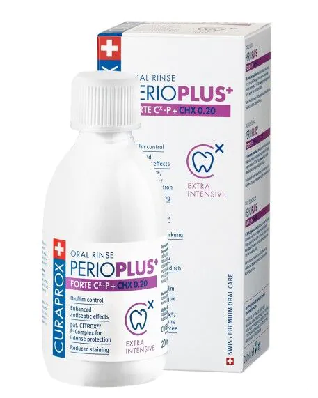 Curaprox Perio Plus Forte - Течност за испирање уста 0,20% CHX и CITROX 200 мл