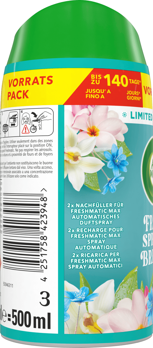 Lufterfrischer Fresh Spring Breeze Nachfüllpack  (2x250 ml), 500 ml