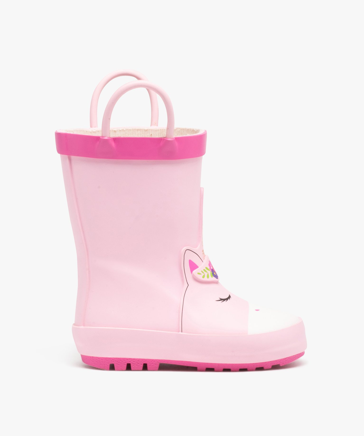 Bottes de pluie bébé fille à anses motif licorne rose | GEMO
