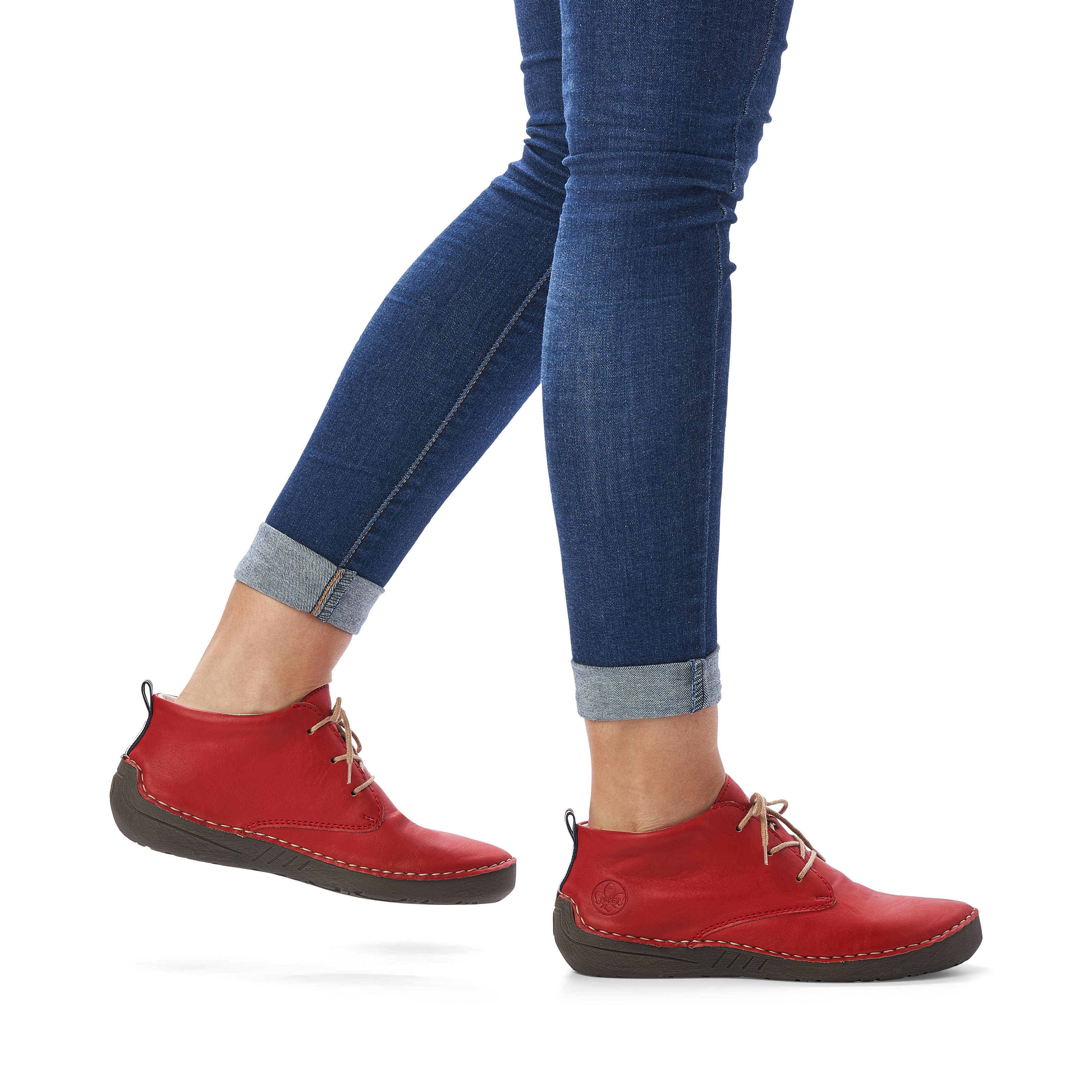 Rieker Damen Schnürschuhe feuerrot