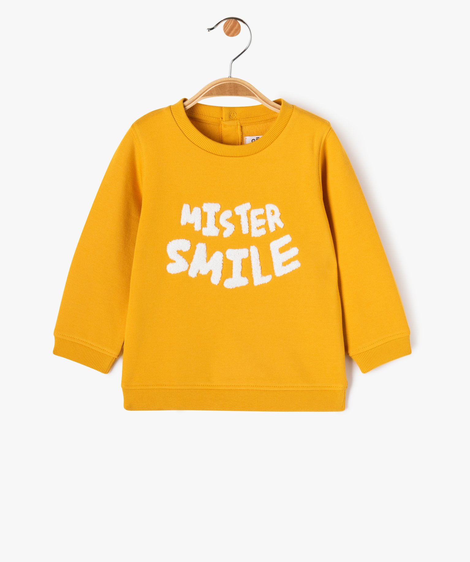 Sweat en molleton doux avec motifs bébé Garçon jaune | GEMO
