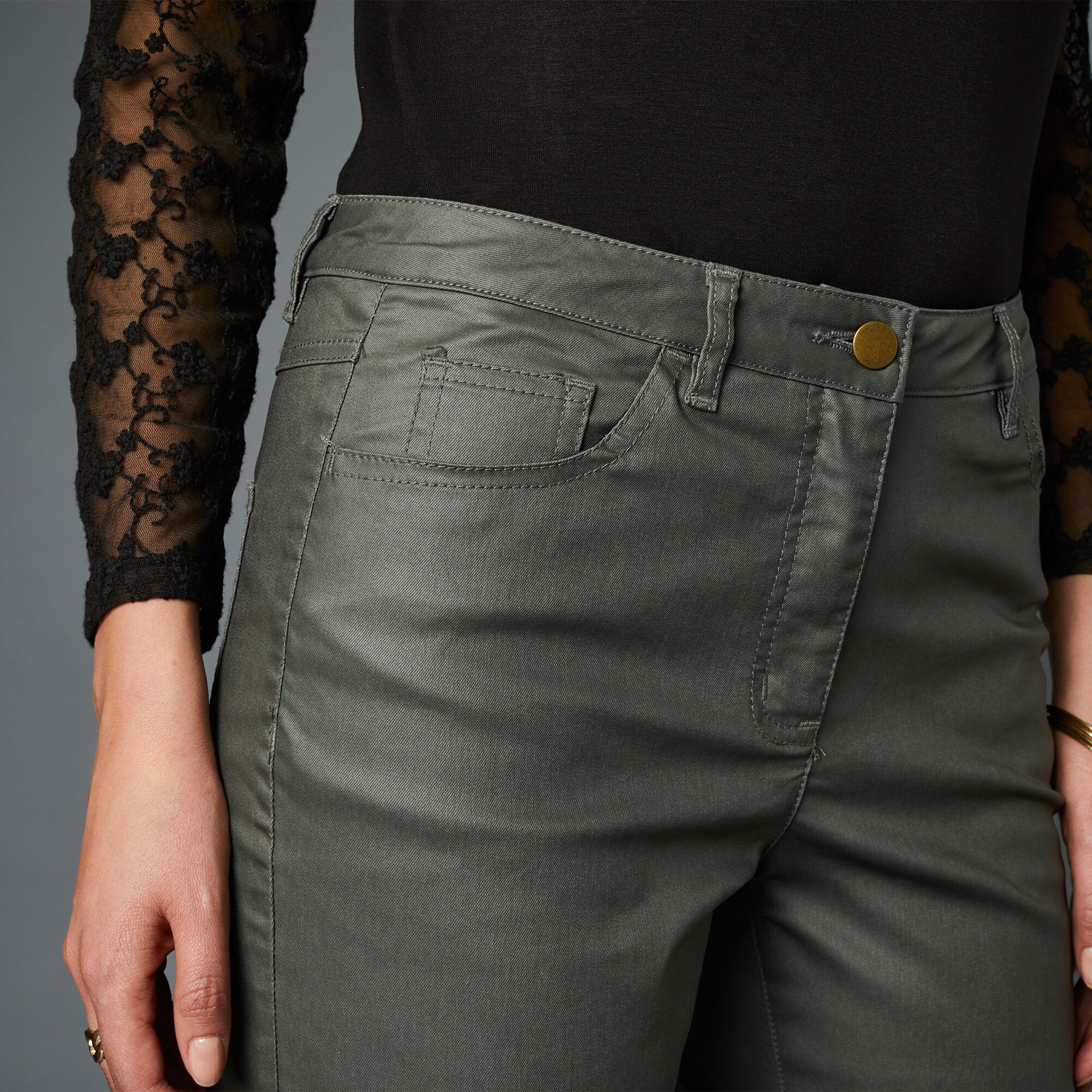 Pantalon enduit fuselé