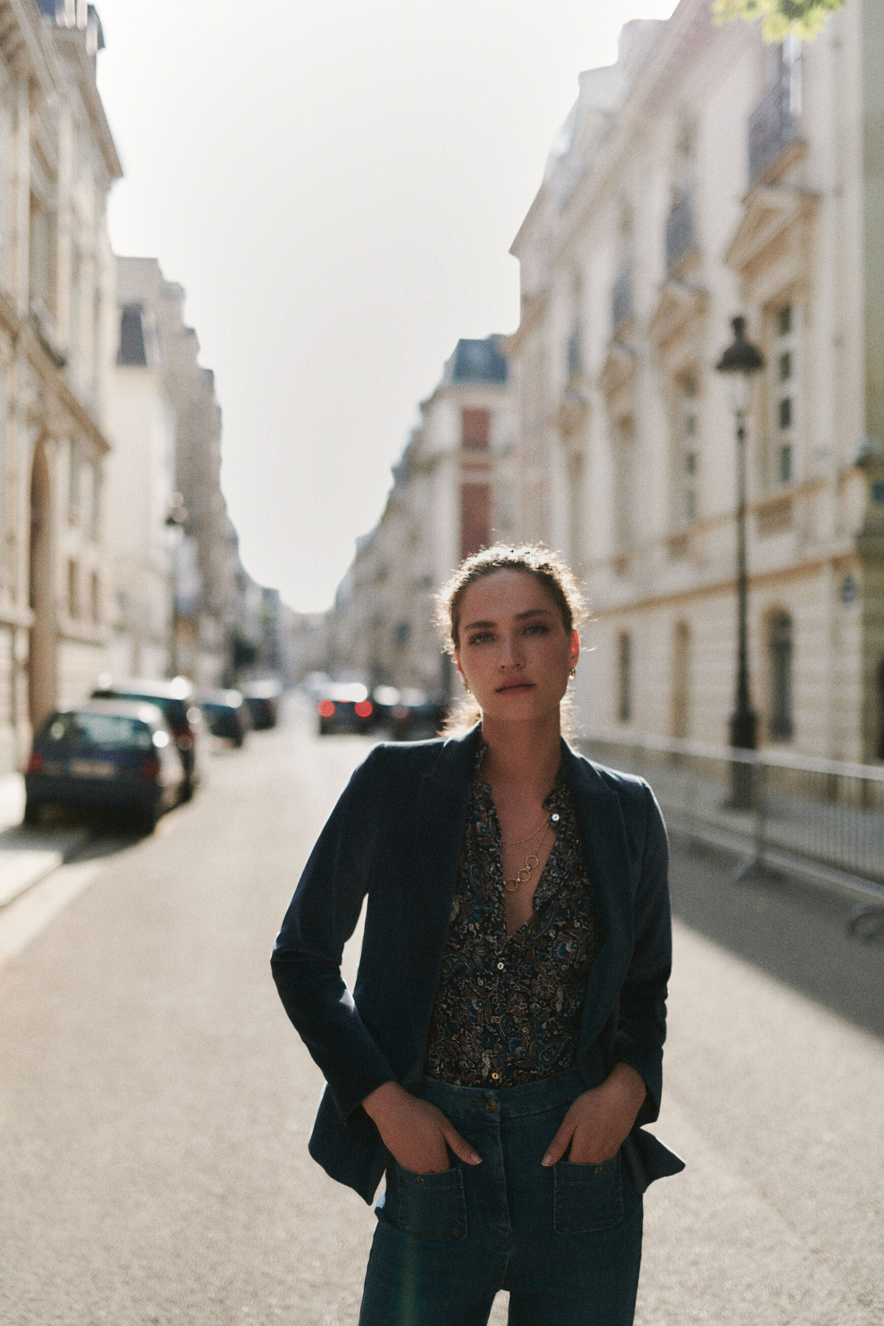 chemisier pascaline bleu marine femme