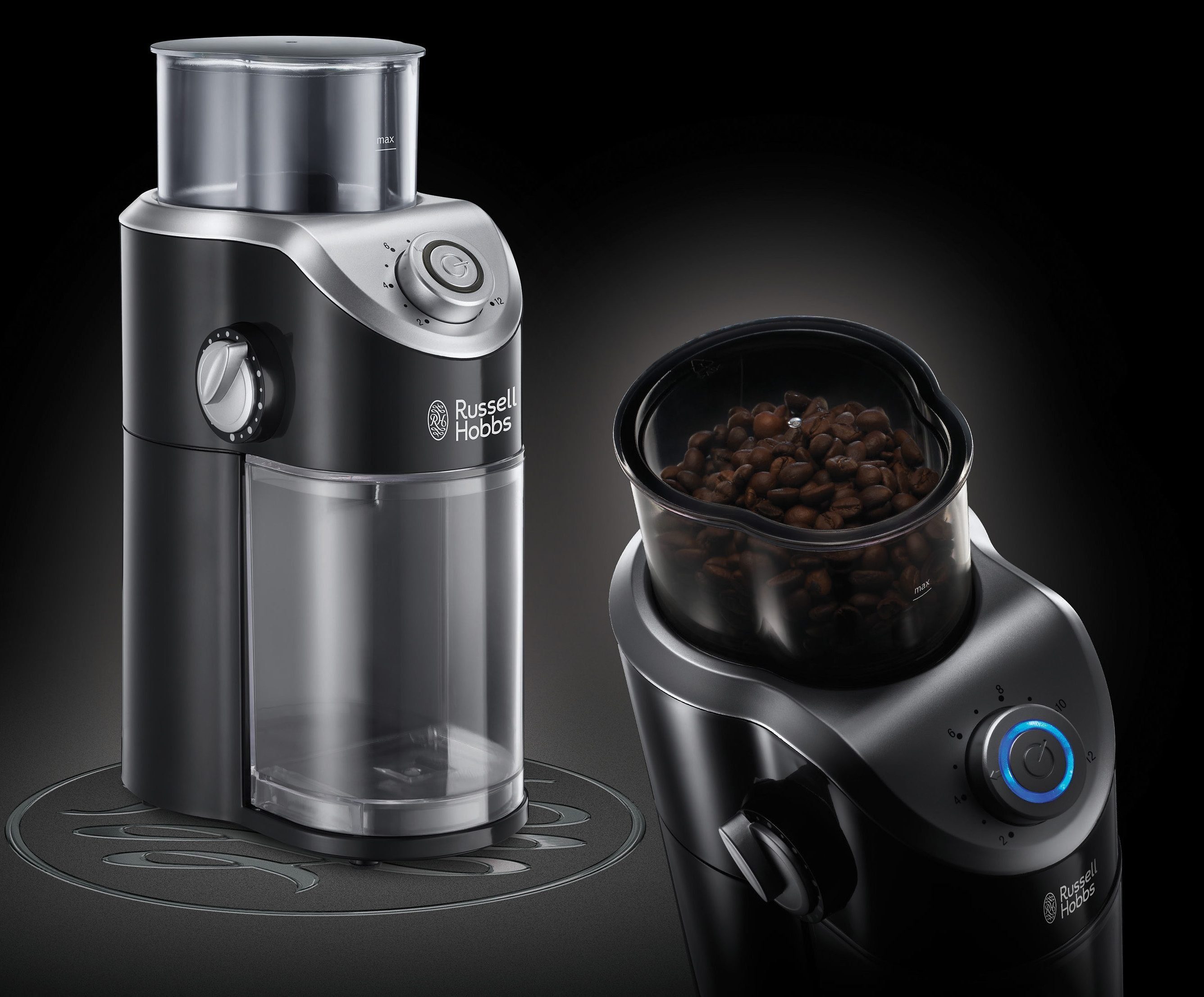 RUSSELL HOBBS Kaffeemühle Classics 23120-56, 140 W, Scheibenmahlwerk, 100 g Bohnenbehälter, beleuchteter Ein- und Ausschalter
