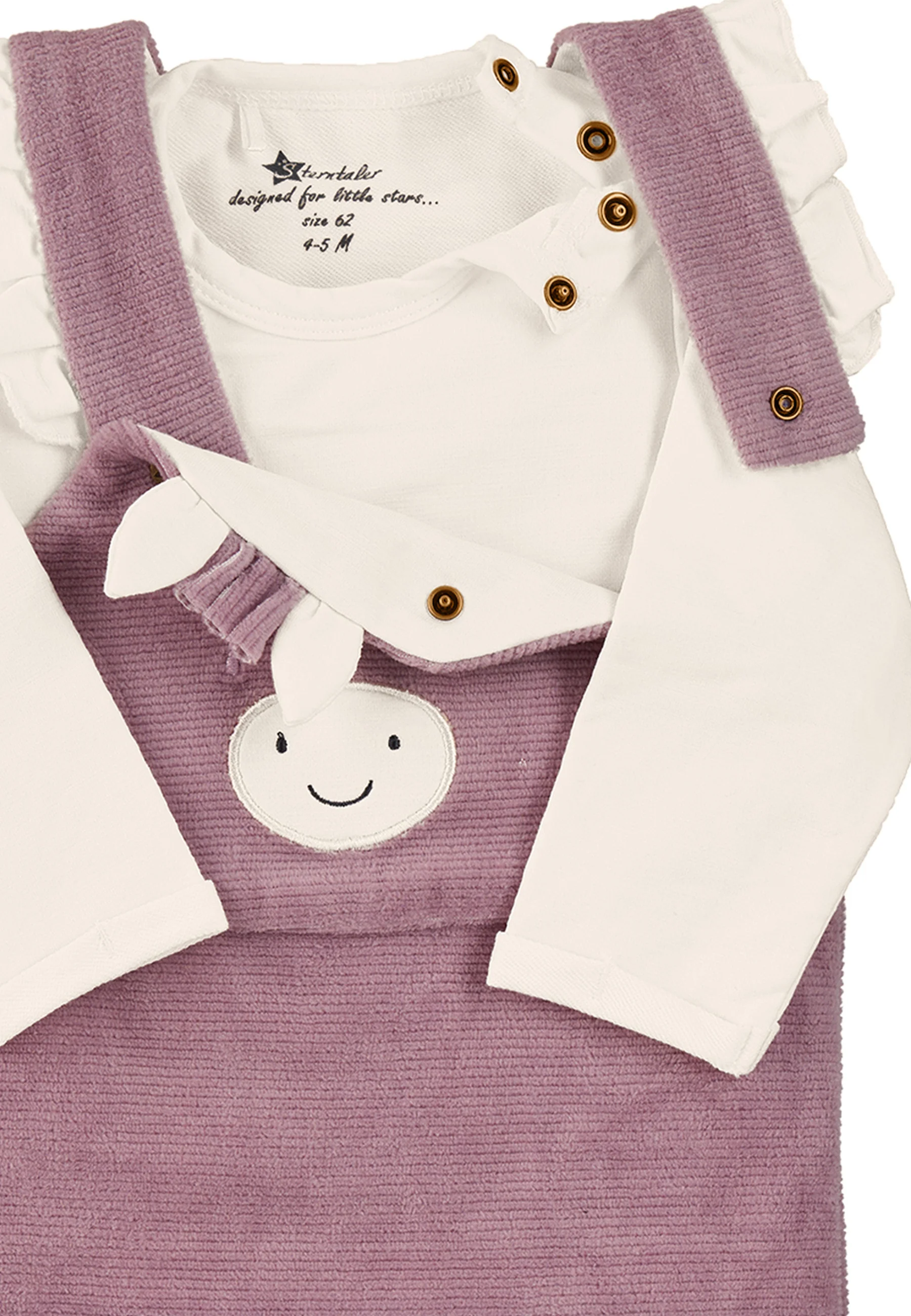 Strampler-Set Nicki Pony Pauline in Lila und Ecru
