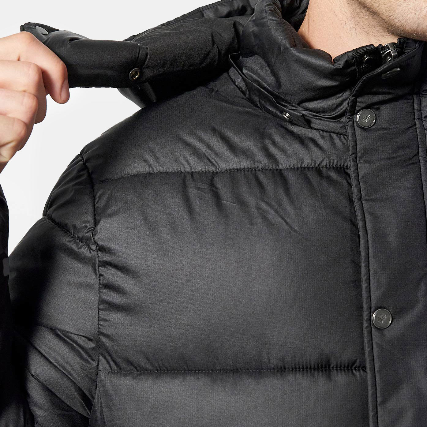 SIMON  Doudoune noire Homme en 100% polyester recyclé