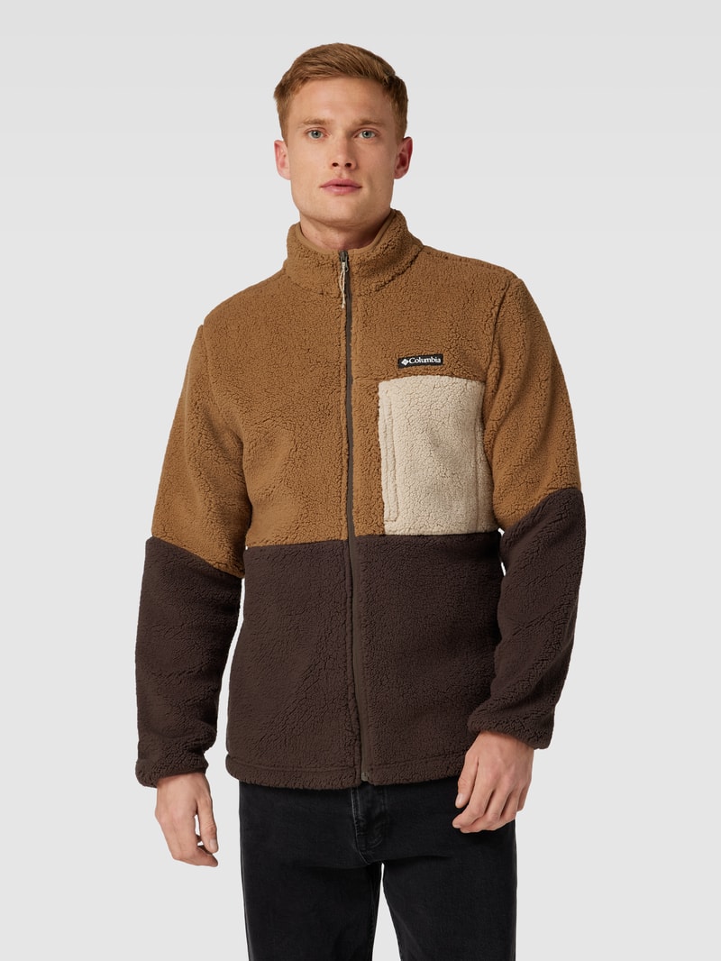 Sweatjacke mit Teddyfell Modell 'Mountain Side' in mittelbraun