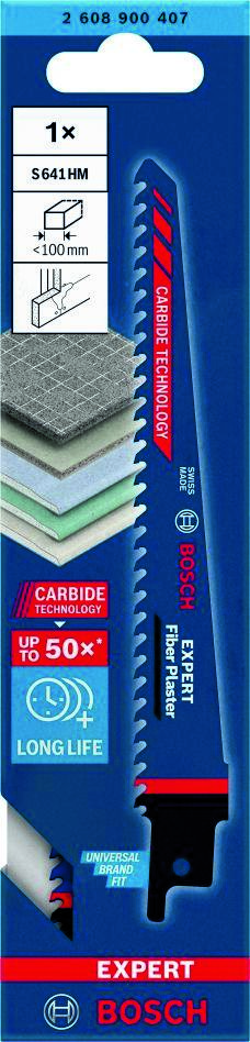 Bosch Blue Accessories 2608900407 Brzeszczot do piły szablastej Expert „Fiber Plaster” S 641 HM 1 sztuka