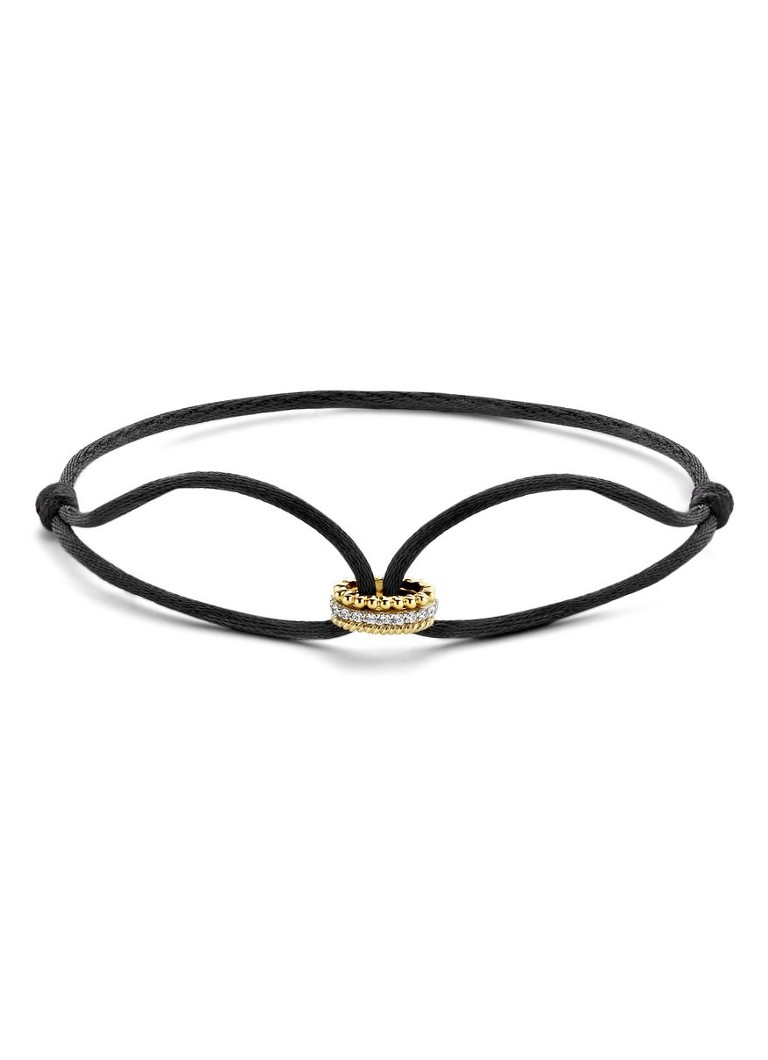 Bracciale rosa cipria con ciondolo in oro 14 carati 2181YZI