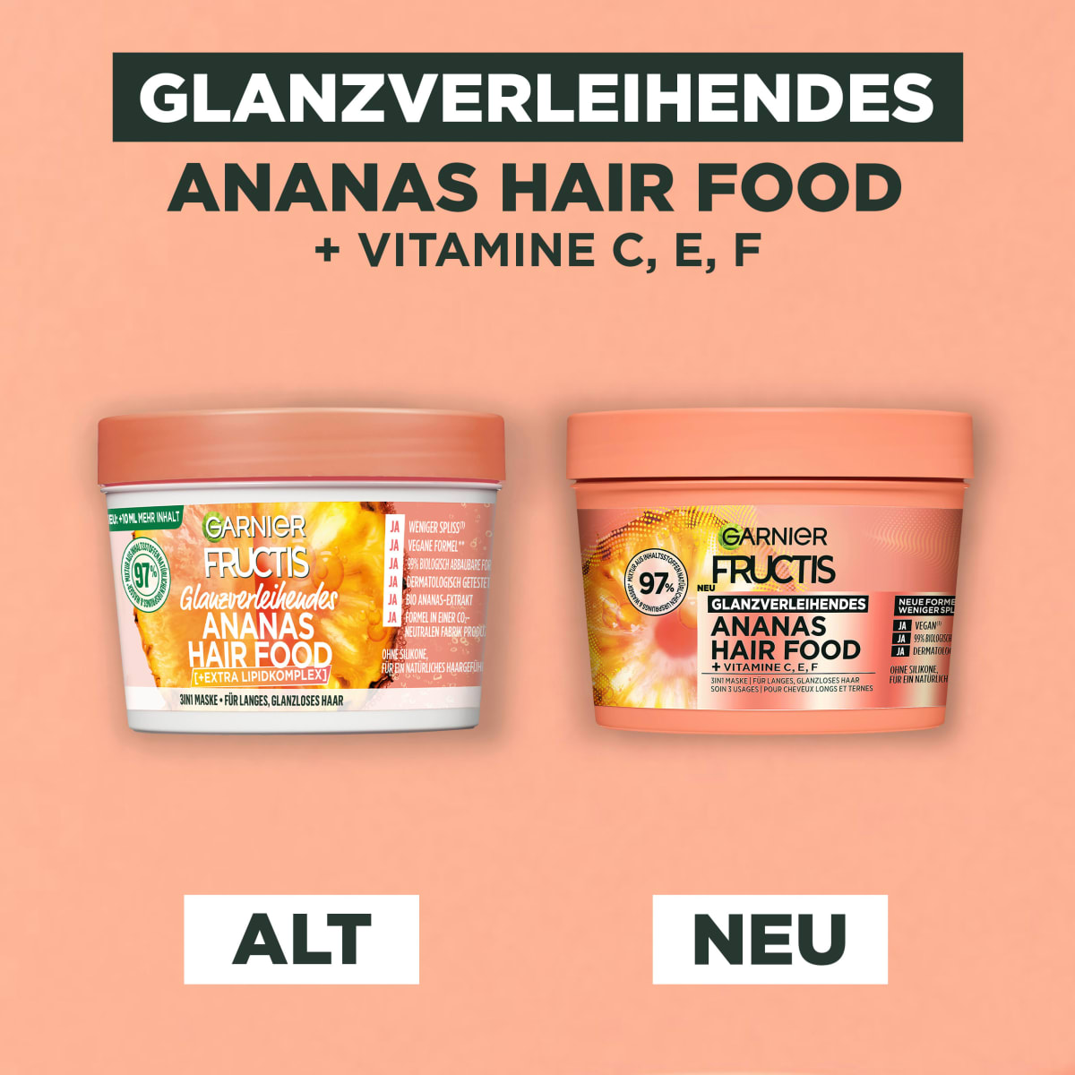Haarkur Ananas Hair Food 3in1 Maske, 400 ml