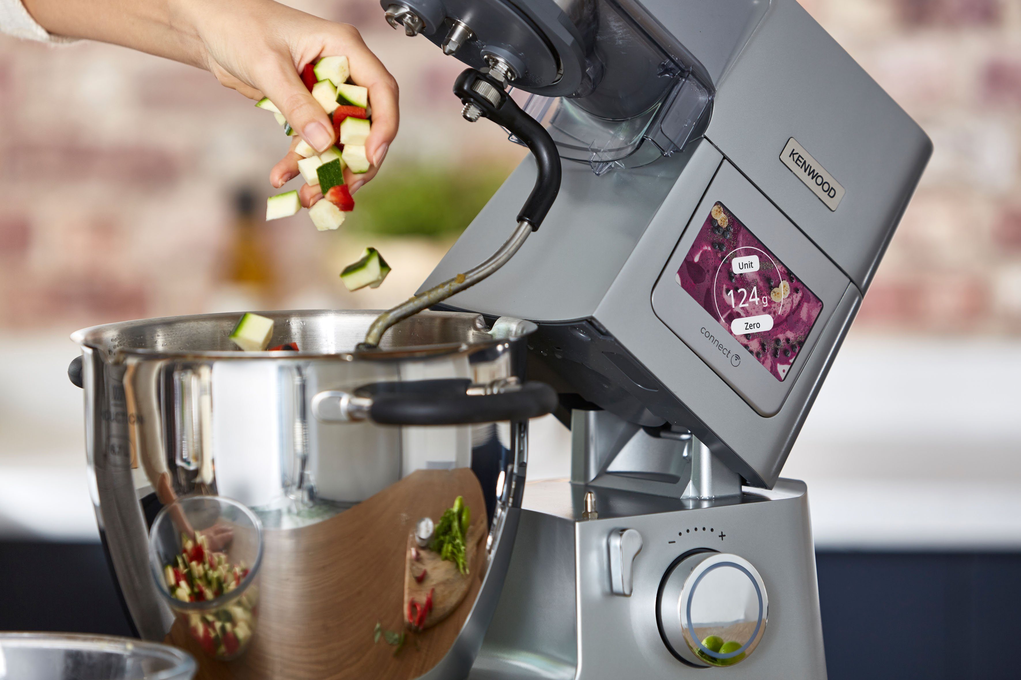 KENWOOD Küchenmaschine mit Kochfunktion Cooking Chef XL KCL95.424SI, 1500 W, 6,7 l Schüssel, mit integrierter Waage und umfangreichem Zubehör