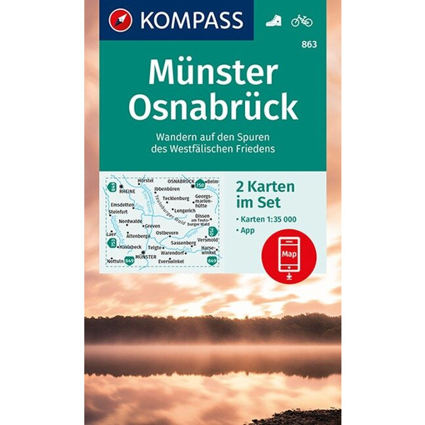 KOMPASS WANDERKARTE MÜNSTER, OSNABRÜCK 1:35 000