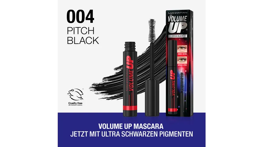 MANHATTAN COSMETICS Volume Up Mascara 8 ml 004 - Pitch Black