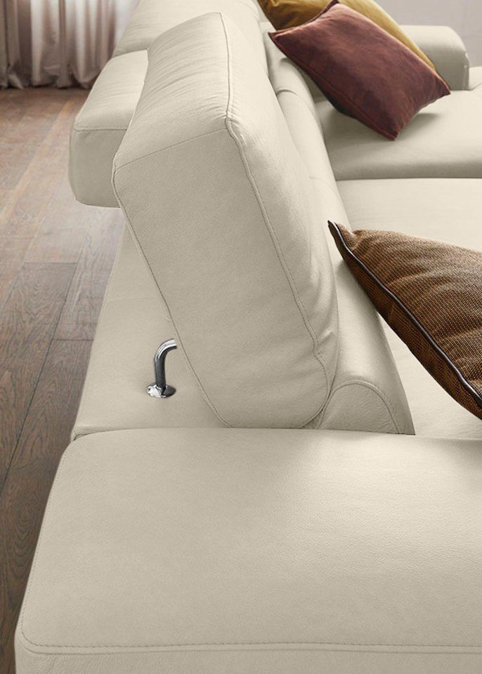 W.SCHILLIG Ecksofa piedroo, Kopfteilverstellung, wahlweise mit Sitztiefenverstellung, Breite 303cm
