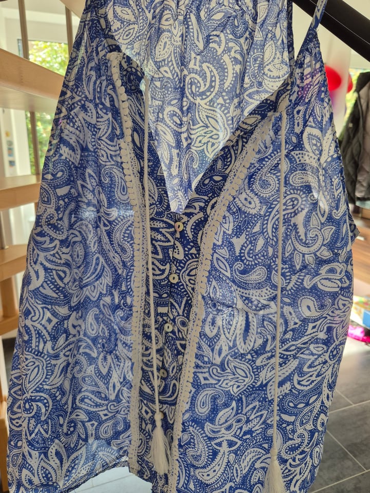 Zero Blusentop in Blau/ Weiß günstig kaufen 40