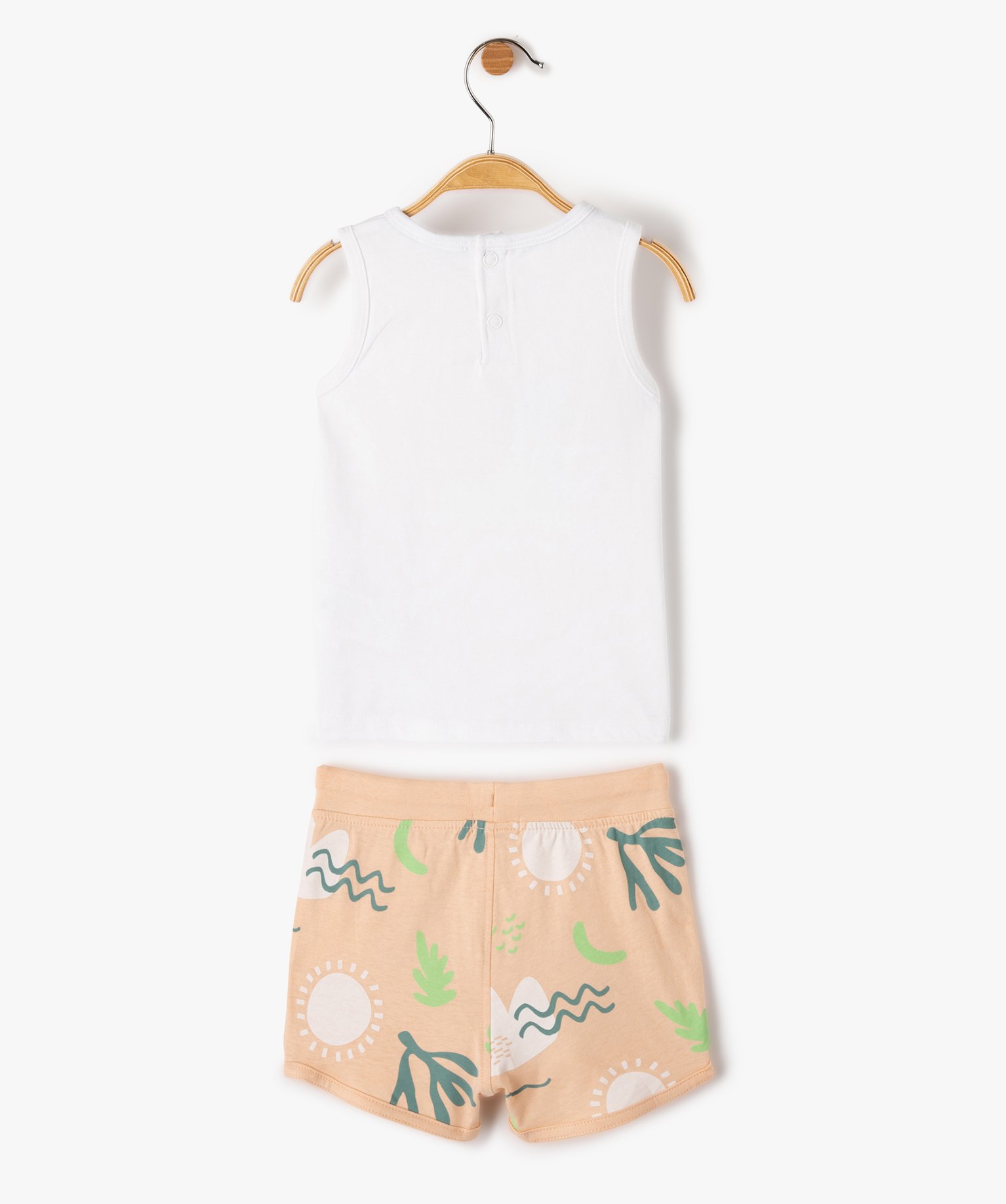 Ensemble bébé fille 2 pièces : short + débardeur imprimés orange | GEMO