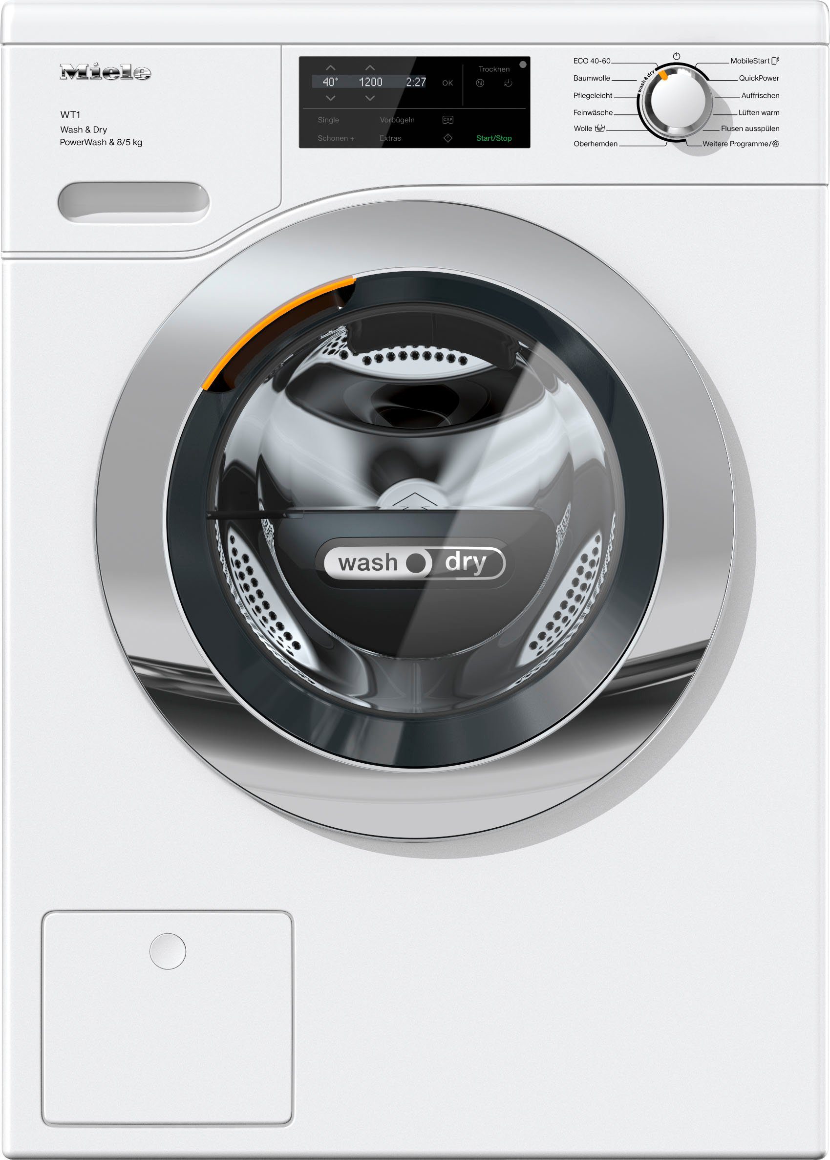 Miele Waschtrockner WTI360WPM, 5 kg, 8 kg, 1600 U/min, unterbaufähig, Single Wash&Dry