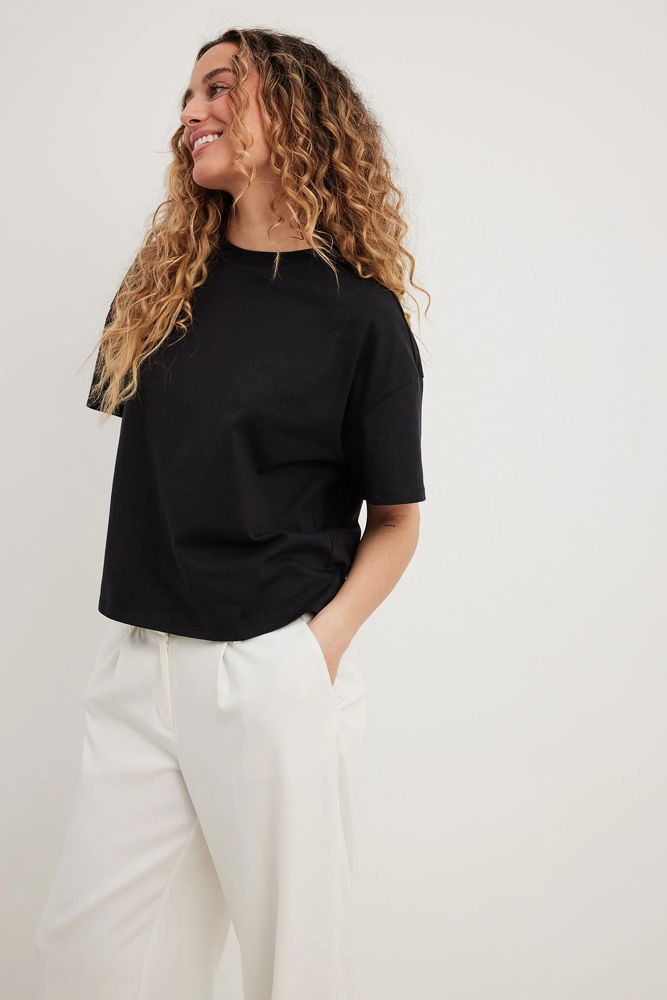 Oversize-T-Shirt mit 3/4-Ärmeln