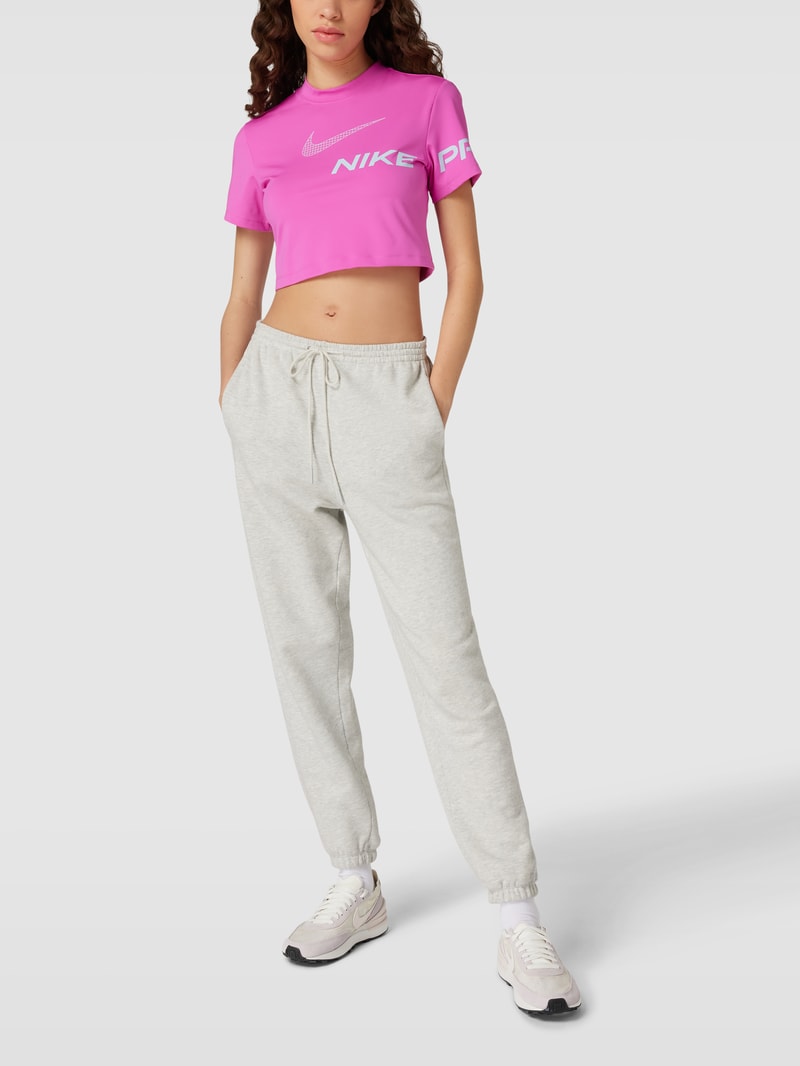 Crop Top mit Rundhalsausschnitt in pink