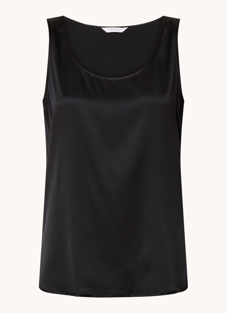 Τοπ MaxMara Pan από μείγμα μεταξιού με στρογγυλή λαιμόκοψη