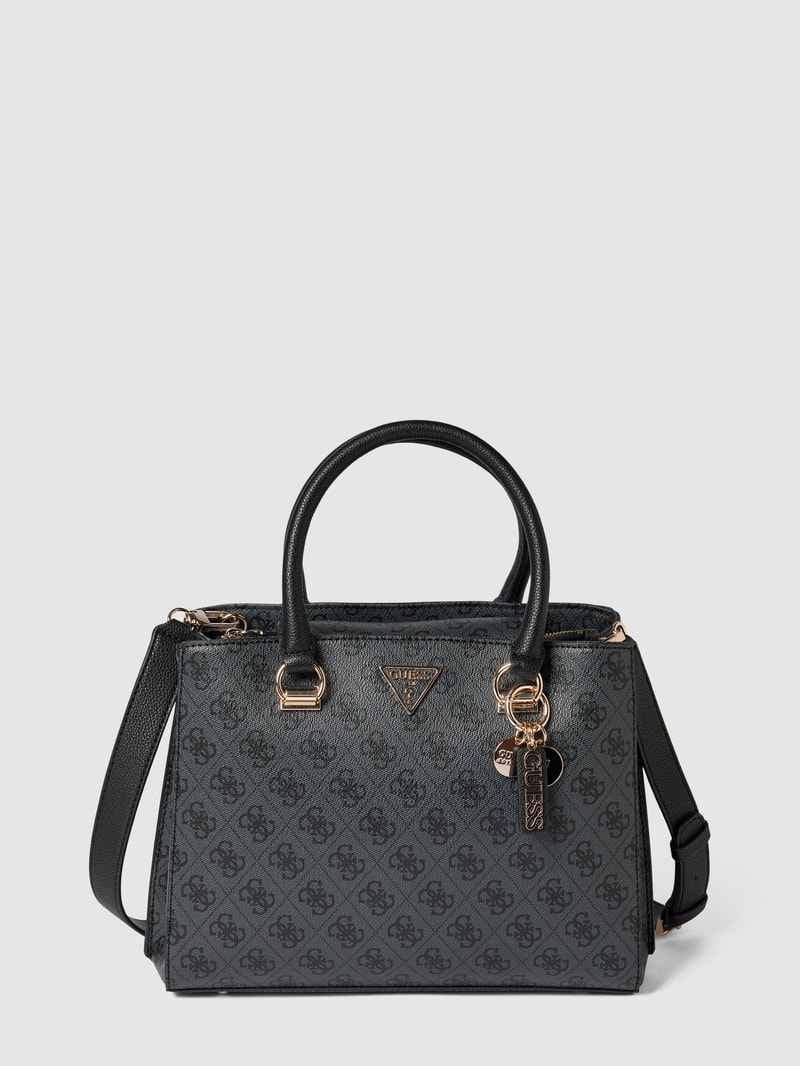 Satchel Bag mit Allover-Logo Modell 'NOELLE' in anthrazit