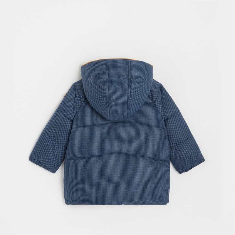 Manteau matelassé imprimé pied de puce bleu bébé garçon