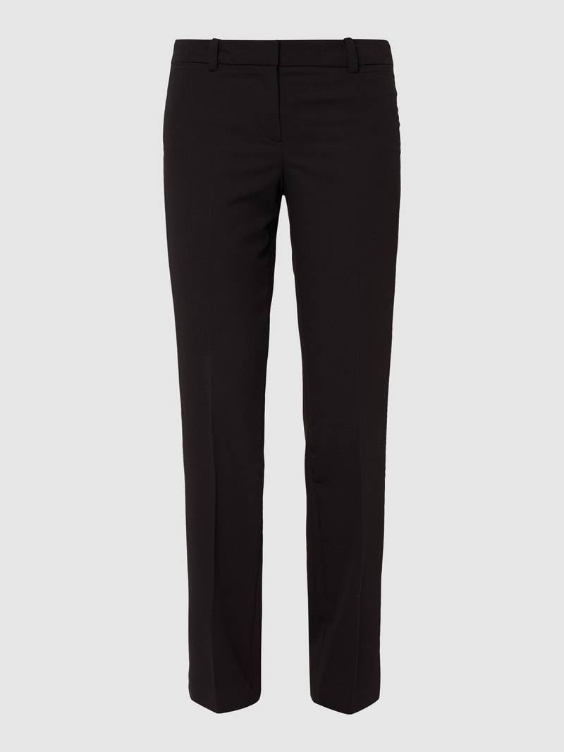 Slim Fit Stoffhose mit Stretch-Anteil in schwarz