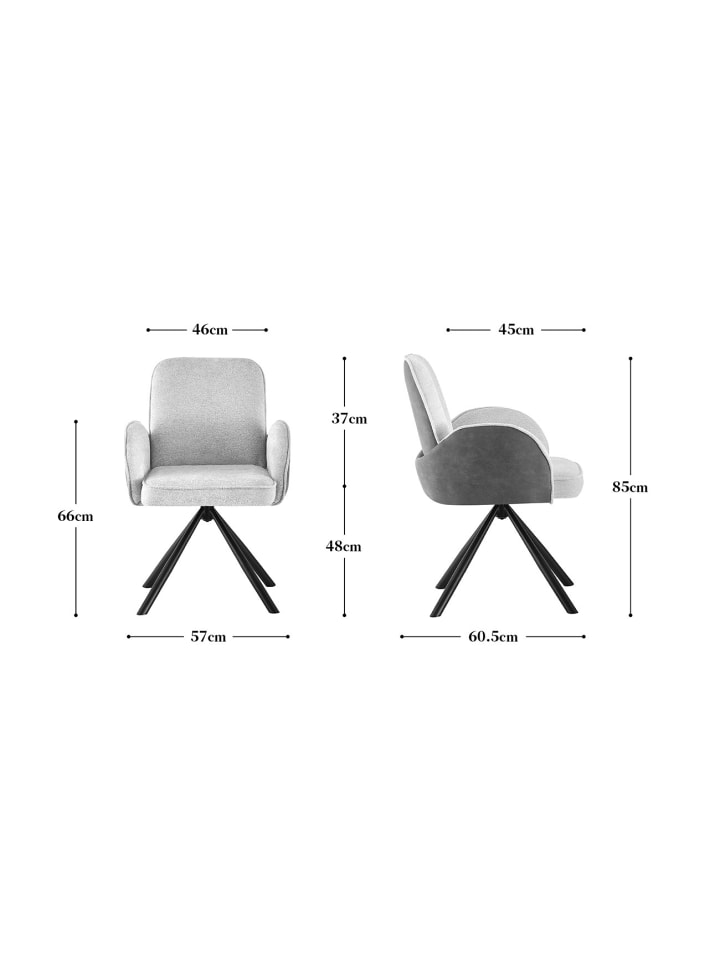 B&D Home Drehstuhl MICHAEL in Anthrazit - (B)57 x (H)85 x (T)60,5 cm günstig kaufen onesize