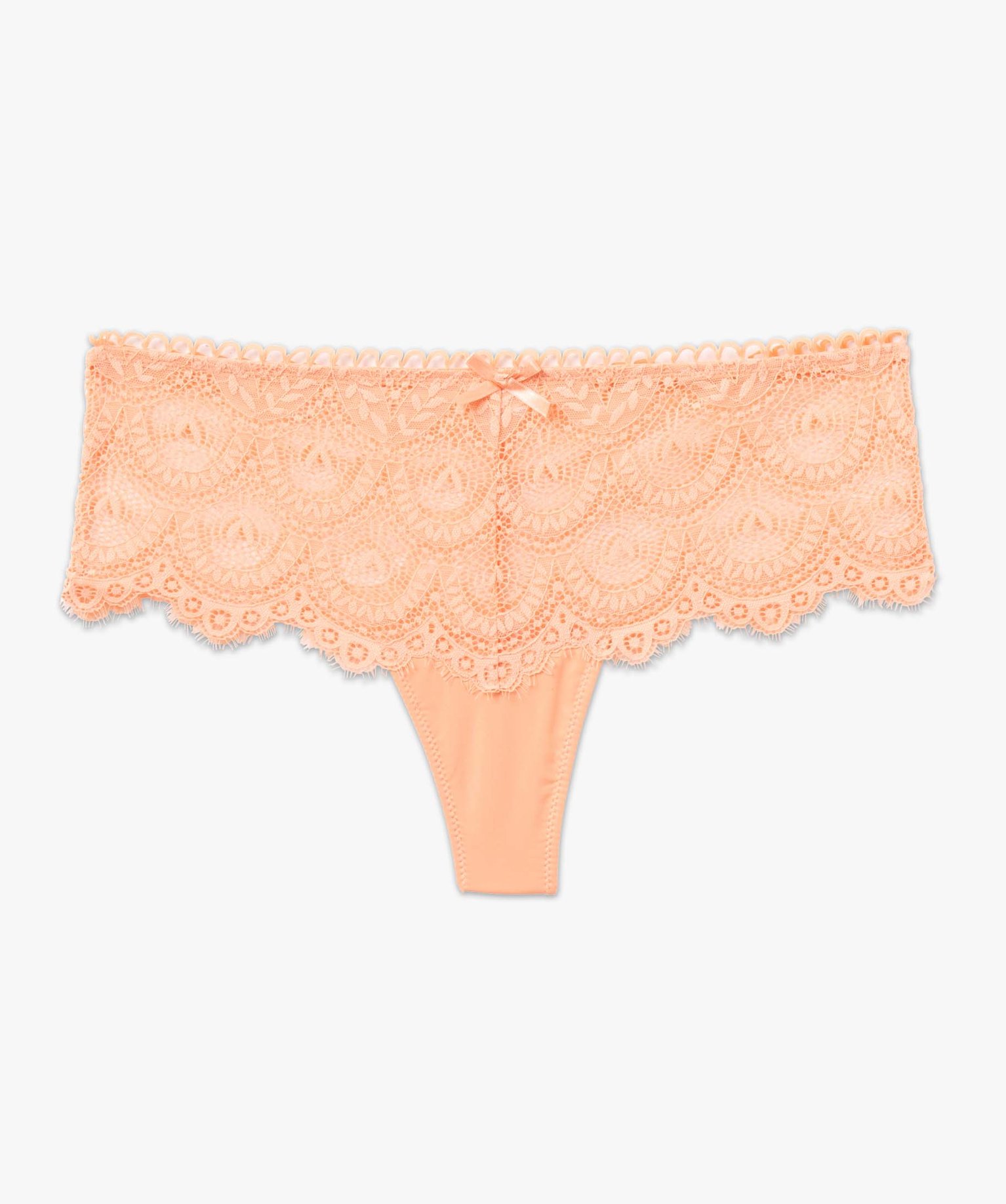 Shorty femme en dentelle avec ceinture fantaisie rose | GEMO